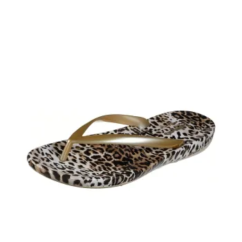 Skechers Quick Dry Flip Flops Women's Leopard Print
