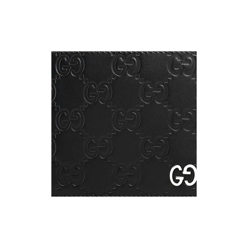 GUCCI Embossed Leather Wallet Men's Black-5