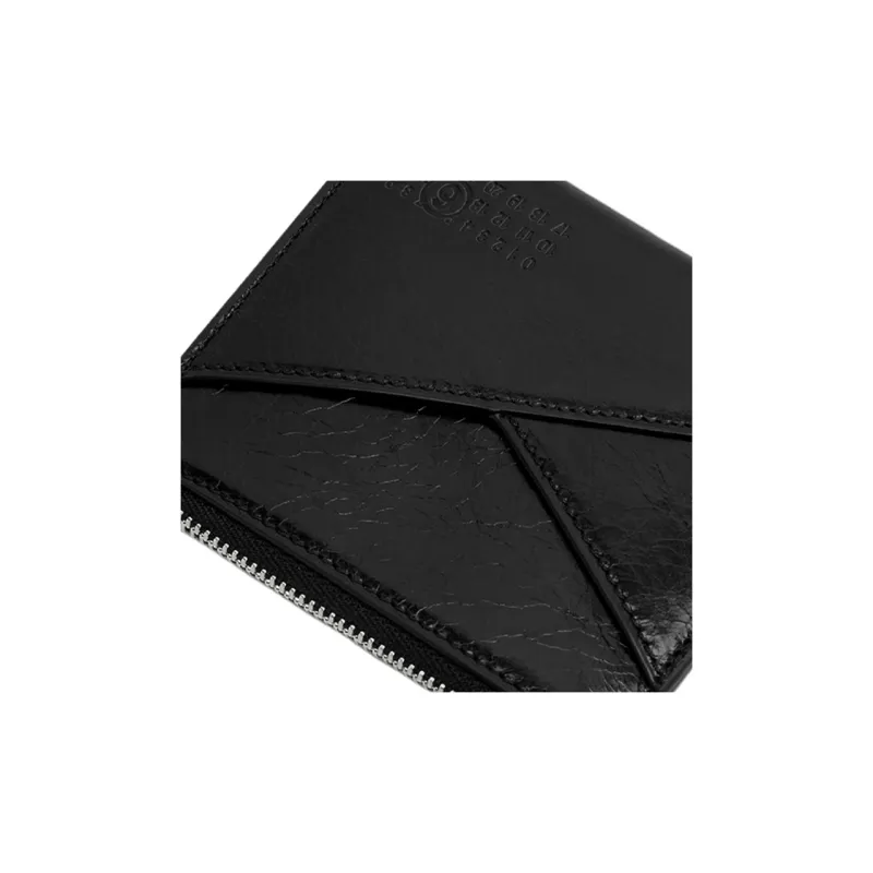 MM6 Maison Margiela Calfskin Card Holder Men's Black-4