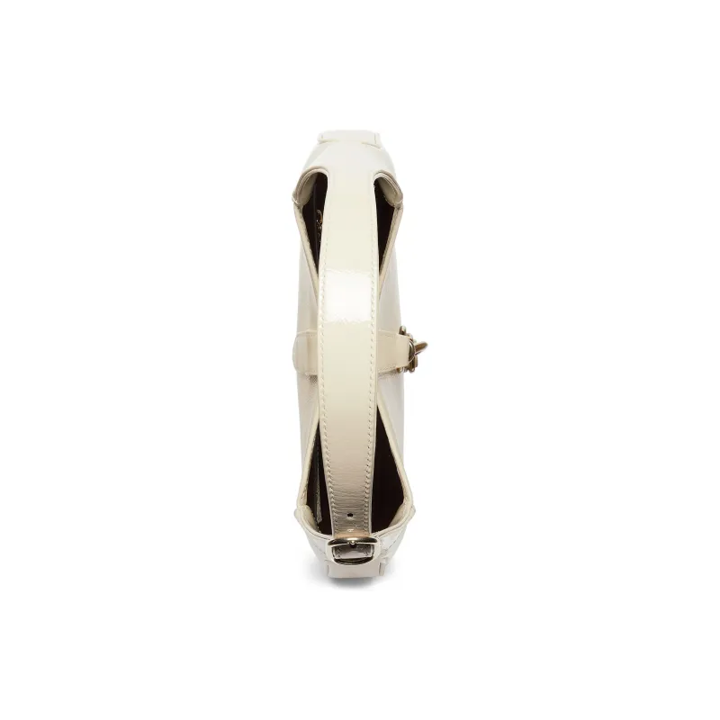 GUCCI Jackie 1961 Patent Leather Handbag, Shoulder Bag Trumpets Women's Ivory White-6
