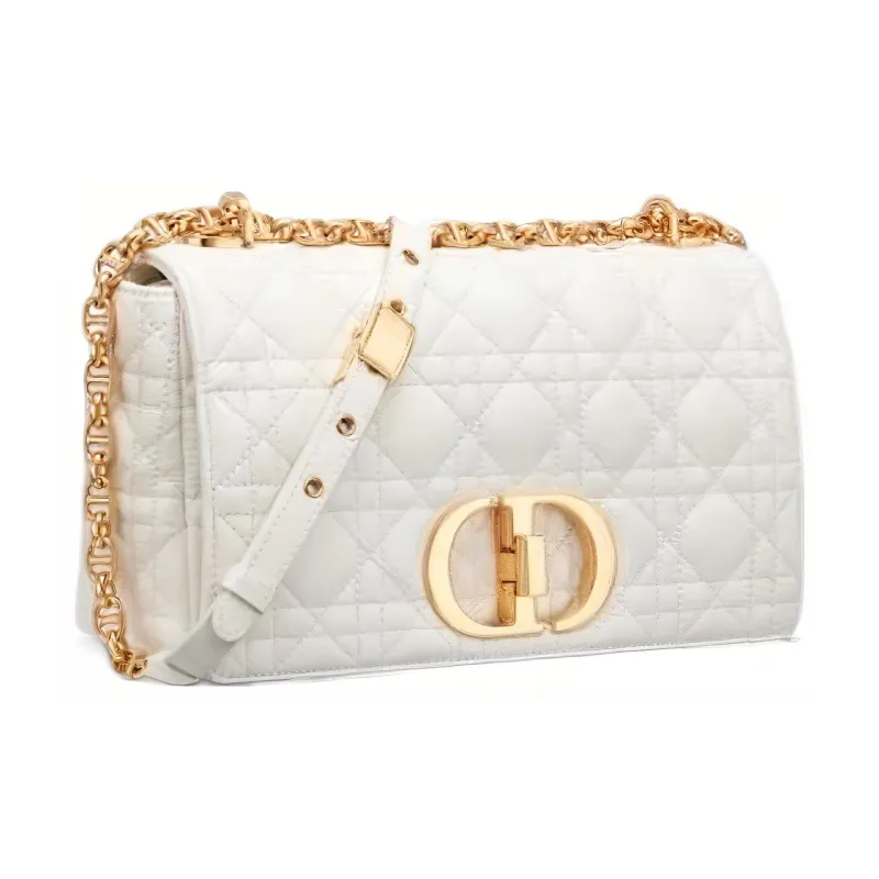 DIOR Cow Leather Shoulder Bag, Crossbody Bag Medium Size Women's Ivory-1