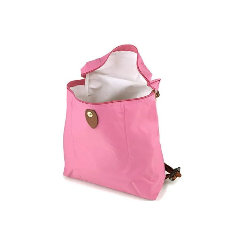LONGCHAMP Le Pliage Cow Leather Backpack Women's Red Peony-1