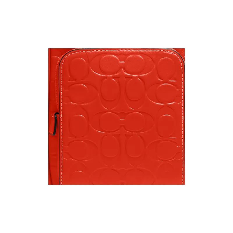 COACH Track Calfskin Sports Sling Bag Mini Women's Red Orange-5