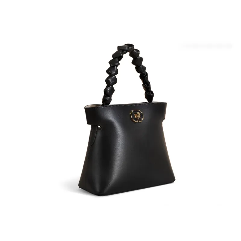 TOMATO&POTATO Cow Leather One Shoulder Handbag Crossbody Bag Regular Women's Ecru/Black/Khaki-7