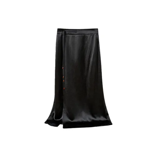 To the west Casual Long Skirts Women's Black