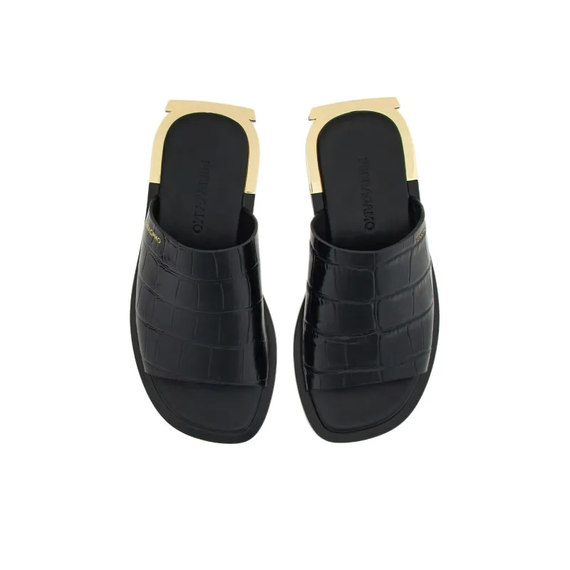 FERRAGAMO Gancini-heel Leather Mules-3