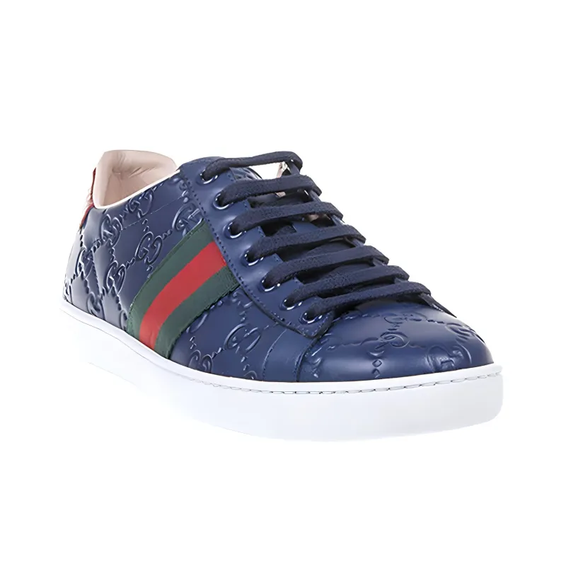 GUCCI Ace Skateboard Shoes Women's Low-Top Blue-3