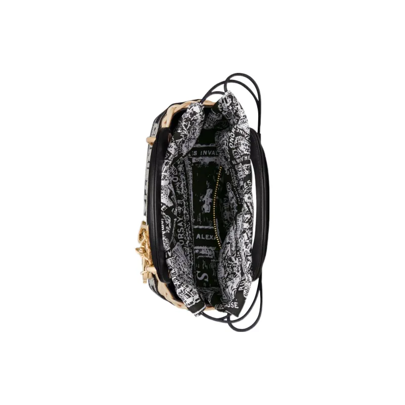 DIOR Lady D-Lite Wicker With Canvas Dior Bag Shoulder Bag Crossbody Bag Handbag Mini Women's Black/White-4