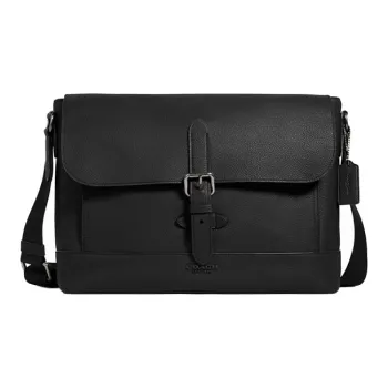 COACH Cow Leather Briefcase, Messenger Bag, Shoulder Bag, Crossbody Bag Regular Men's Black