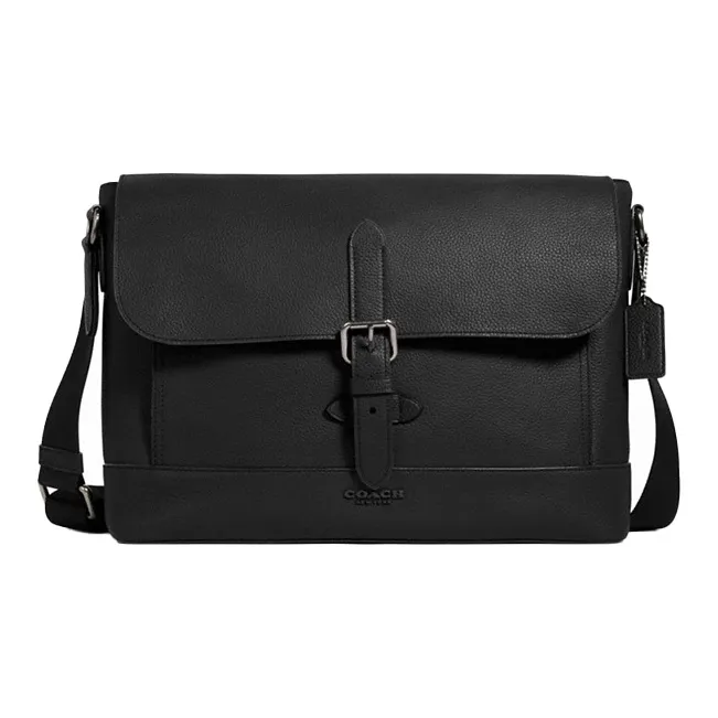 COACH Cow Leather Briefcase, Messenger Bag, Shoulder Bag, Crossbody Bag Regular Men's Black-0