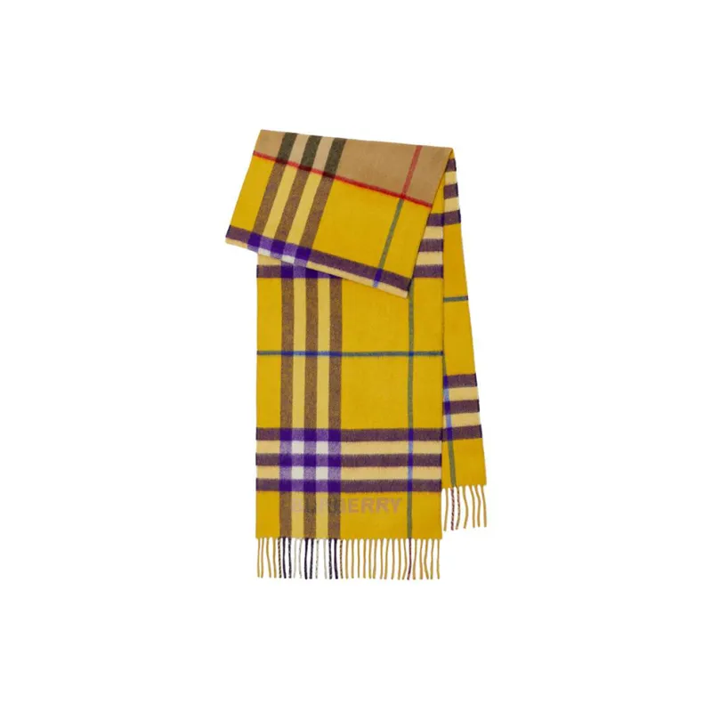 Burberry Contrast Check Cashmere Scarf-0