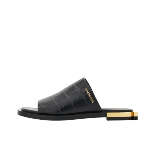 FERRAGAMO Gancini-heel Leather Mules