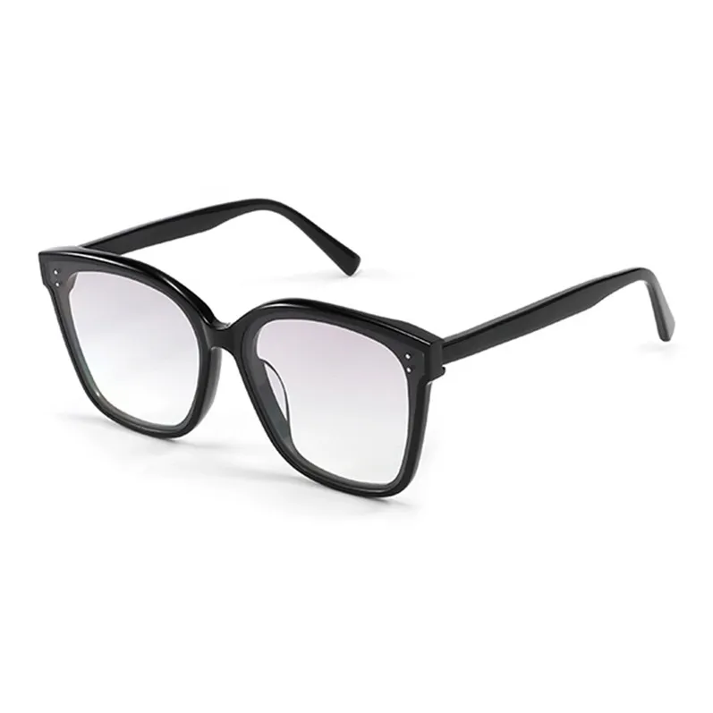BOELEO Plate Frame Irregular Shape Sunglasses Unisex Black Transparent-3