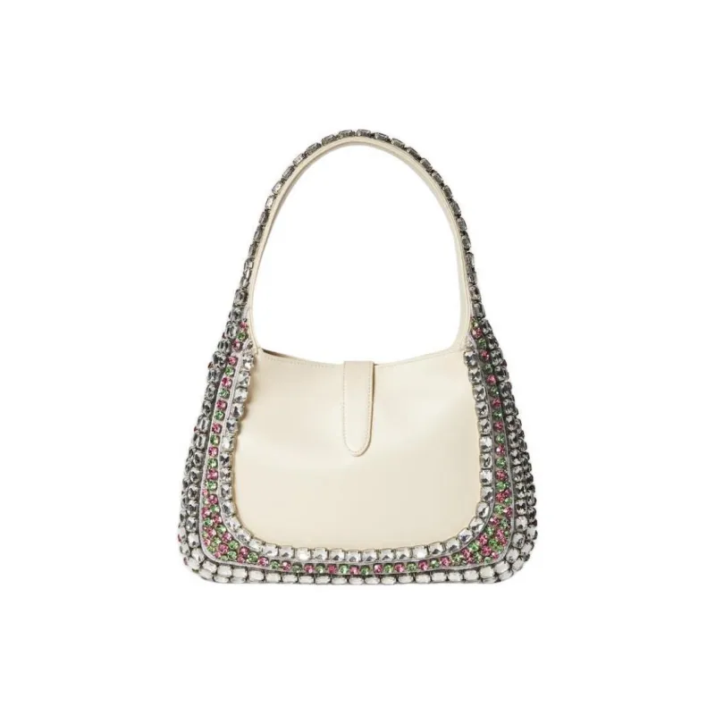 GUCCI Leather Handbag Shoulder Bag Small Size Women's White-3
