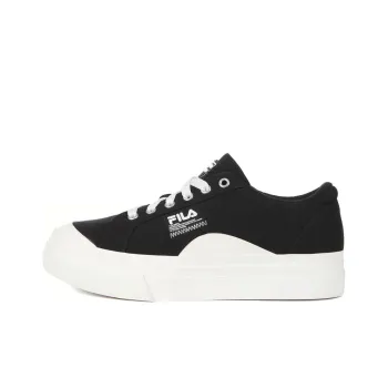 FILA Thick Sole Skateboarding Shoes Black White Version