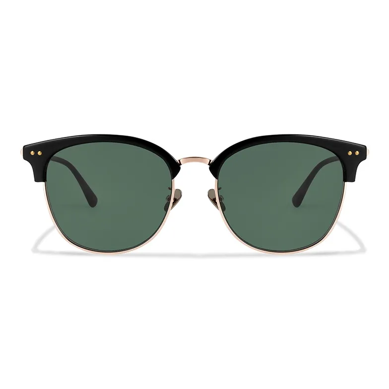 APRIL Plate Frame Titanium Round Sunglasses Unisex-1