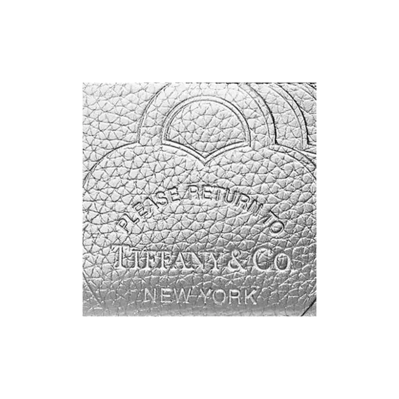 TIFFANY & CO. Return To Tiffany Collection Taurillon Leather Card Holder Women's Silver-4