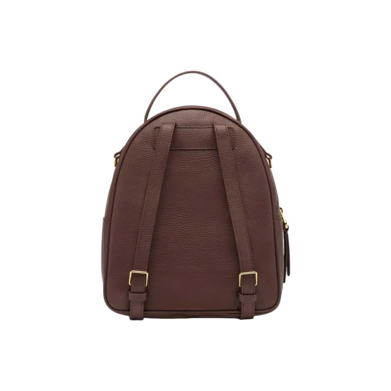 COCCINELLE Grain Texture Leather Backpack Women's Brown-2