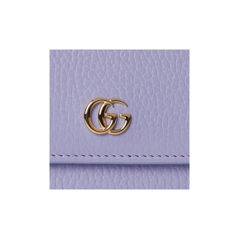 GUCCI GG Marmont Leather Wallet Women's Light Purple-4