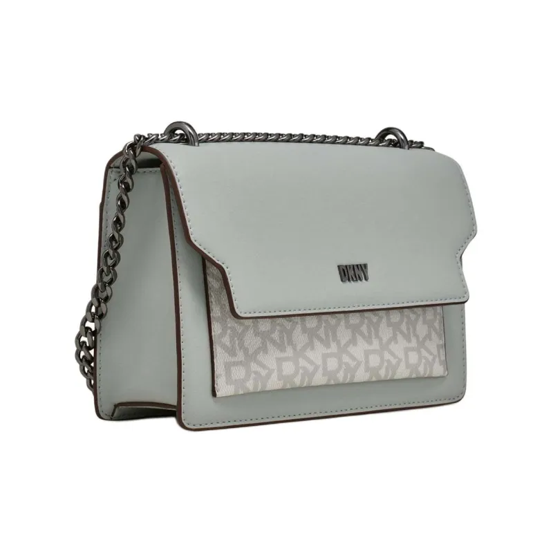 DKNY Leather Shoulder Bag Crossbody Bag Women's Gray-1