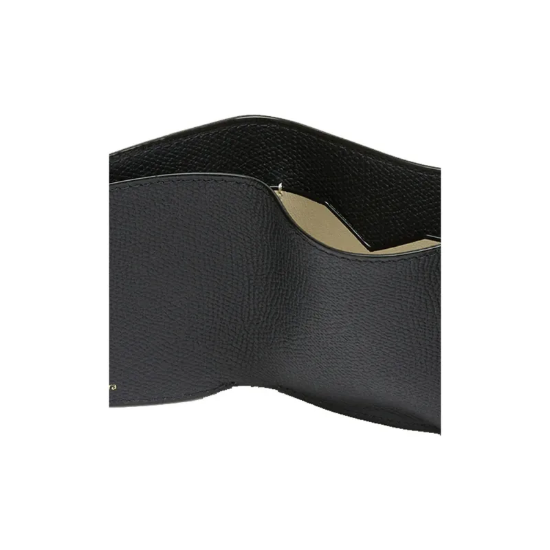 Valextra Millepunte Calfskin Wallet Coin Purse Trumpets Women's Night Blue-2