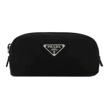 PRADA Polyester Makeup Bag Unisex Black