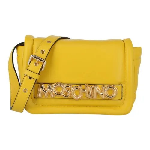 MOSCHINO Lambskin Shoulder Bag Crossbody Bag Women's Yellow