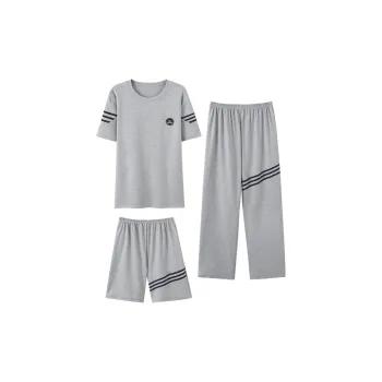 The Story Of The Flower Season Pajama Set Men's Gray