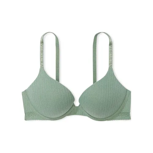 Victoria's Secret PINK THE T-SHIRT Bombshell Add-2-Cups Push-Up Pe Bra/S G Bra Women's Sea Salt Green
