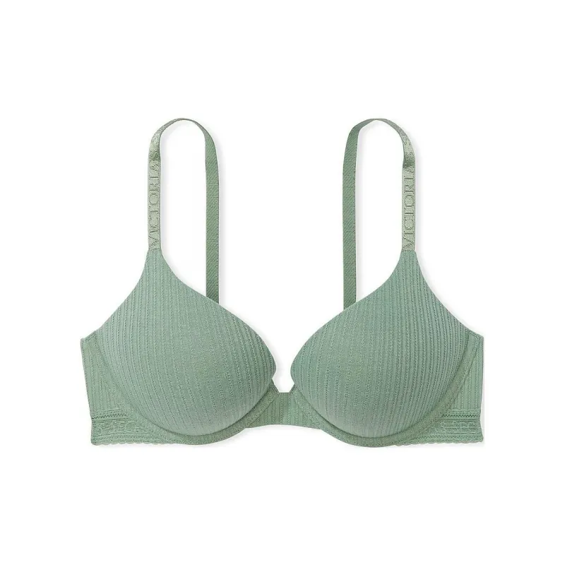 Victoria's Secret PINK THE T-SHIRT Bombshell Add-2-Cups Push-Up Pe Bra/S G Bra Women's Sea Salt Green-0