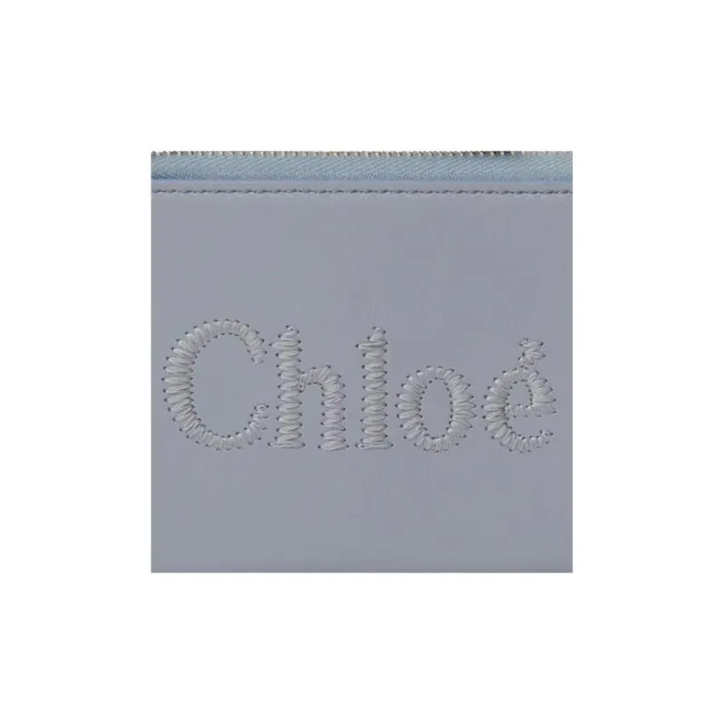 Chloe Calfskin Wallet Small Size Women's Storm Blue-3