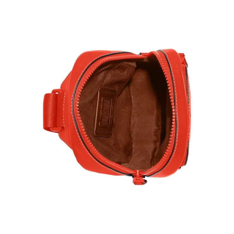 COACH Track Calfskin Sports Sling Bag Mini Women's Red Orange-4