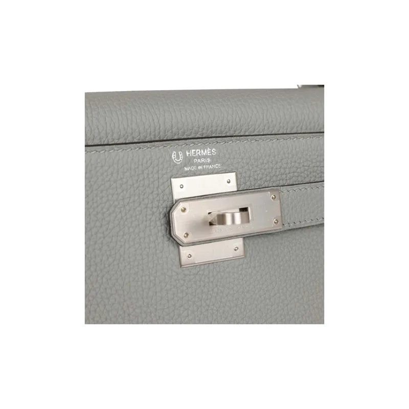 HERMES Kelly Togo Calfskin Kelly Bag Shoulder Bag Crossbody Bag Handbag Women's 4Z Gris Mouette Gull Gray-6