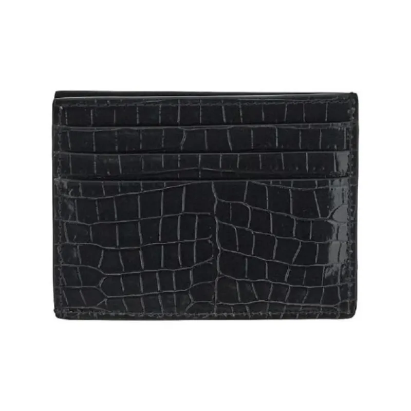 TOM FORD Leather Card Holder, Wallet Men's Black-2