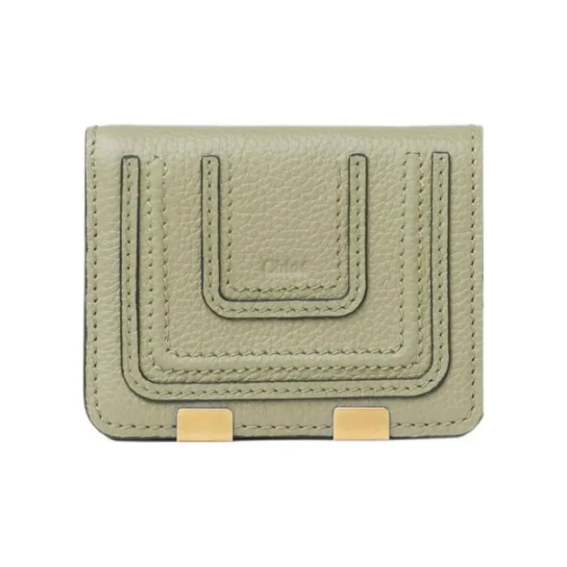 Chloe Marcie Calfskin Clutch Coin Purse Wallet Small Size Women's Light Green-0