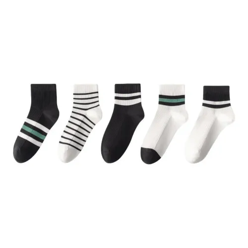 MIIOW Mid-Calf Socks Unisex 5 Pack