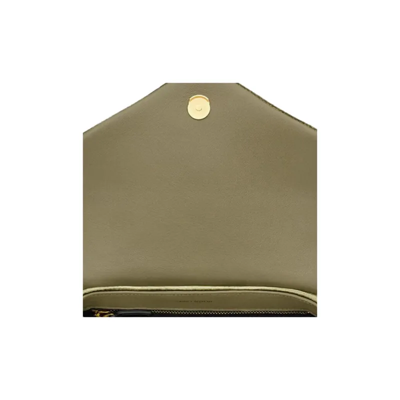 SAINT LAURENT LOULOU Velvet Cloud Bag Pillow Bag Chain Crossbody Bag Shoulder Bag Women's Light Olive-6
