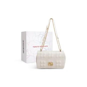 TOMATO&POTATO Cow Leather Handbag, Shoulder Bag Women's White/Khaki/Black