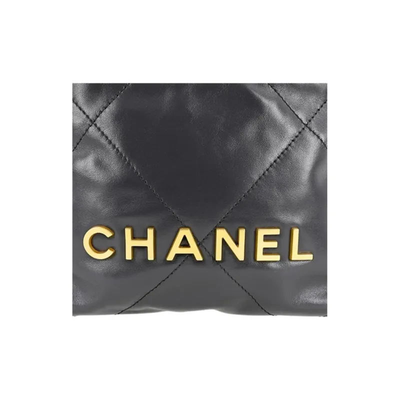 CHANEL 22Bag Bright Calfskin Bucket Bag, Shoulder Bag, Crossbody Bag Mini Women's Gray-4