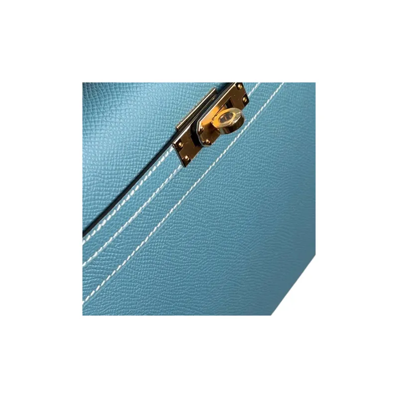 HERMES Kelly Epsom Calfskin Kelly Bag Shoulder Bag Crossbody Bag Handbag Women's D2 NEW BLEU JEAN Denim Blue-6