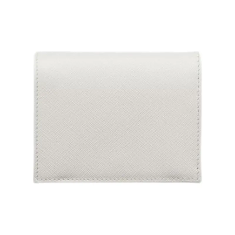 PRADA Saffiano Leather Wallet Trumpets Women's White-2