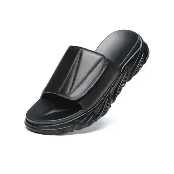 JIEDESEN Slide Slippers Men Black/Dark Brown