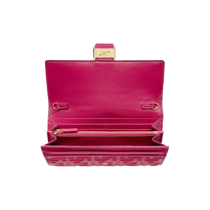 FENDI Baguette Lambskin Shoulder Bag, Crossbody Bag, Wallet Regular Women's Fuchsia-2