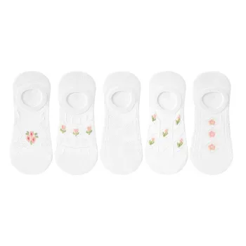 H-YXIANG No-Show Socks Women's 5 Pack White