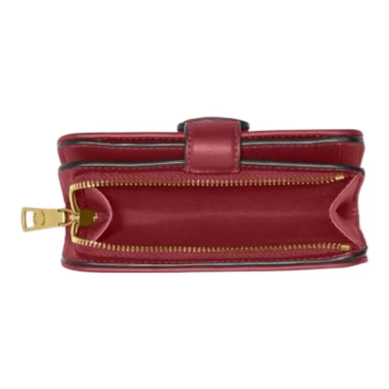 COACH Tabby Smooth Leather Card Holder Wallet Medium Size Women's Red-4