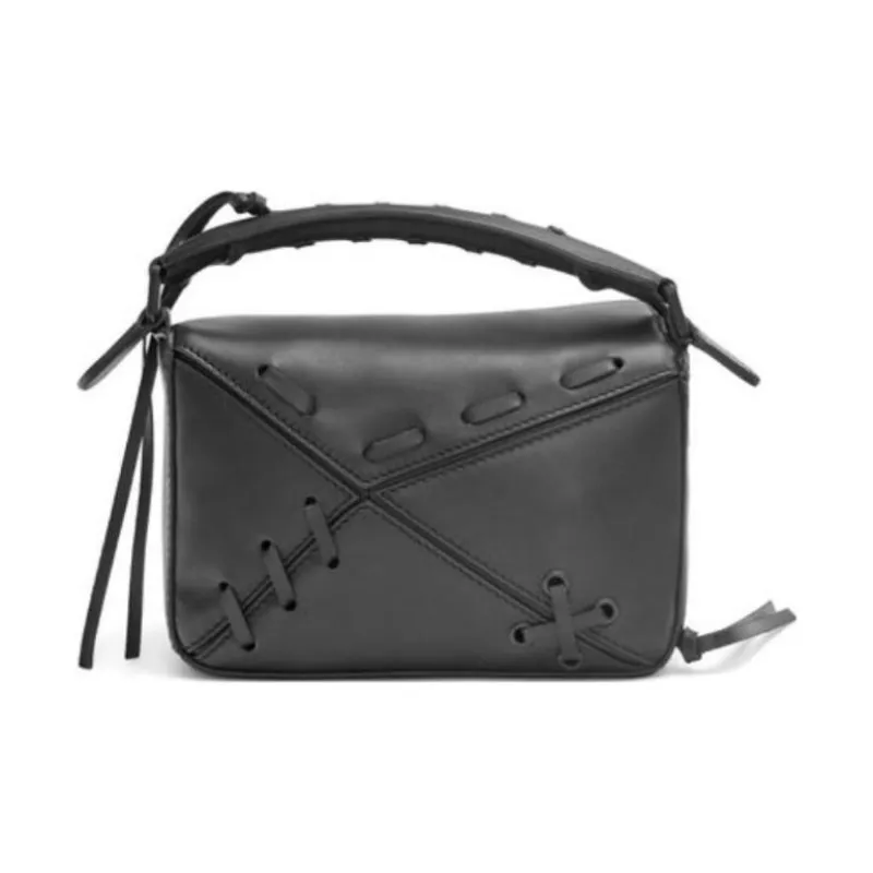 LOEWE Puzzle Cow Leather Geometric Bag Puzzle Bag Shoulder Bag Crossbody Bag Handbag Mini Women's Black-2
