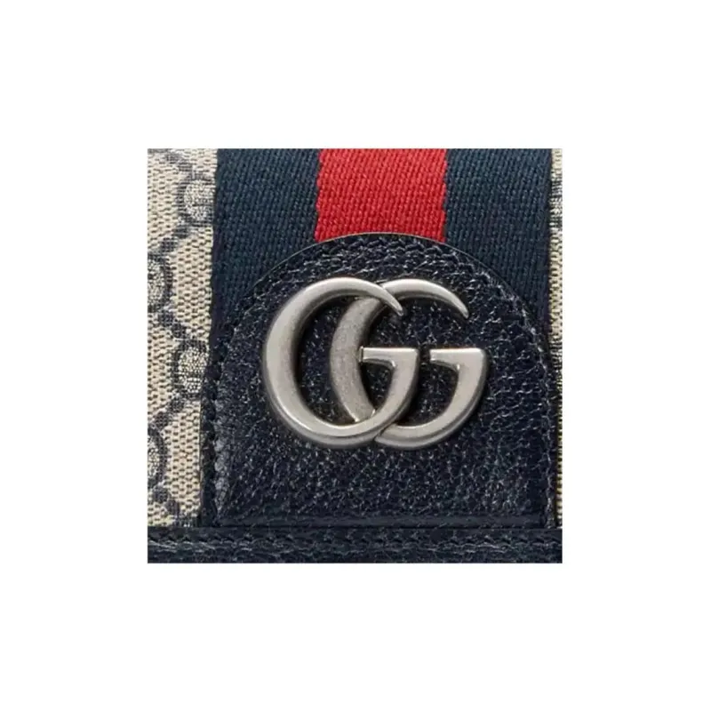 GUCCI Ophidia Canvas With Leather Trim Canvas Bag Shoulder Crossbody Bag Fanny Pack Men's Blue/Beige-7