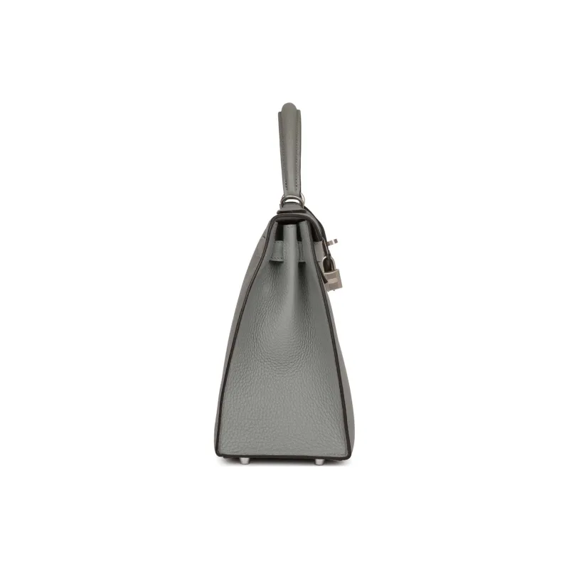 HERMES Kelly Togo Calfskin Kelly Bag Shoulder Bag Crossbody Bag Handbag Women's 4Z Gris Mouette Gull Gray-3