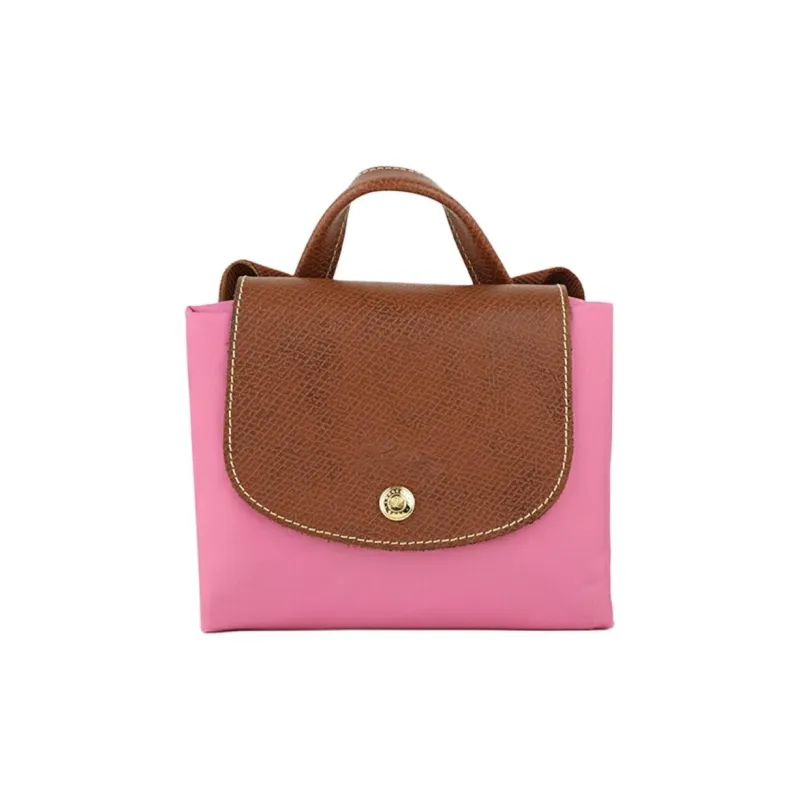 LONGCHAMP Le Pliage Cow Leather Backpack Women's Red Peony-4