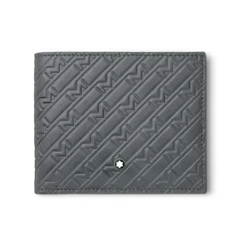 MONTBLANC M_Gram 4810 Embossed Grained Cow Leather Wallet Regular Men's Elegant Gray
